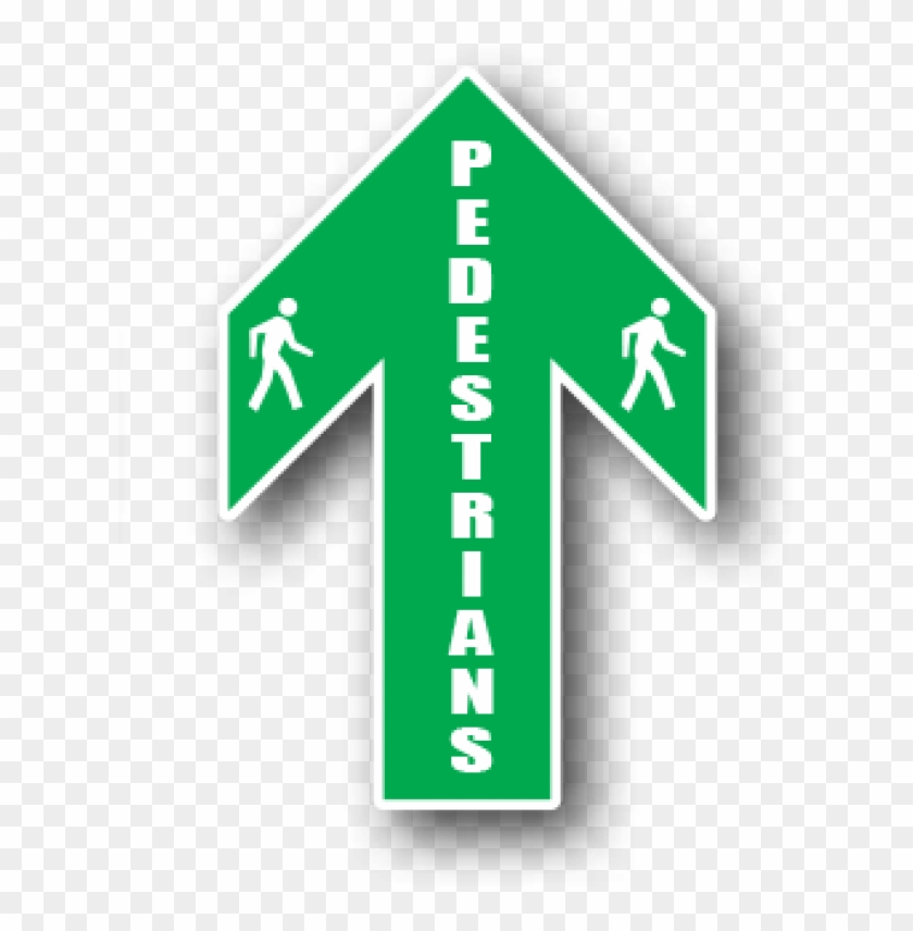 Blue Floor Directional Arrow For Pedestrians, With - Pedestrians And Forklifts Arrows Clipart #5047249
