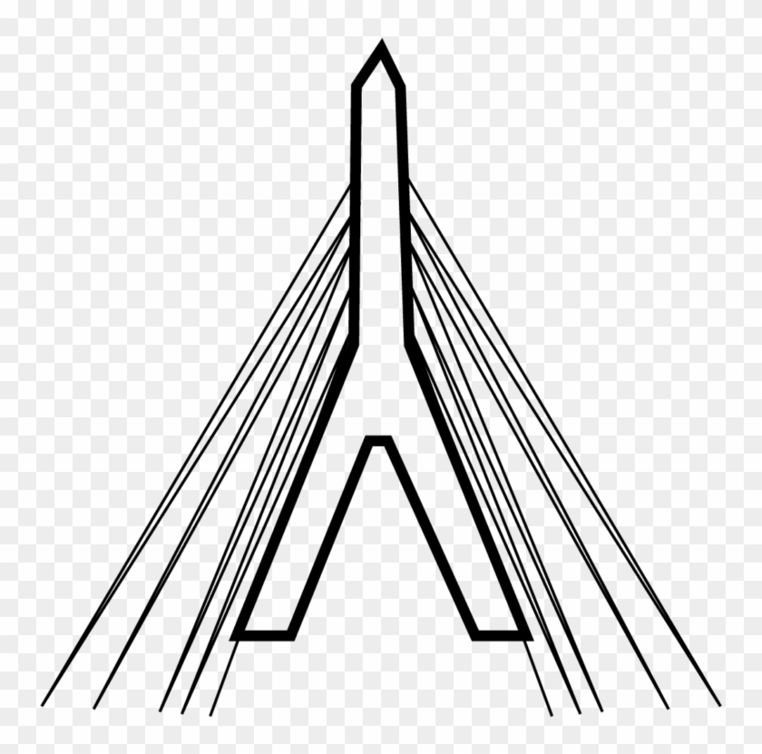Boston Bunker Hill Memorial Bridge - Line Art Clipart #5049236