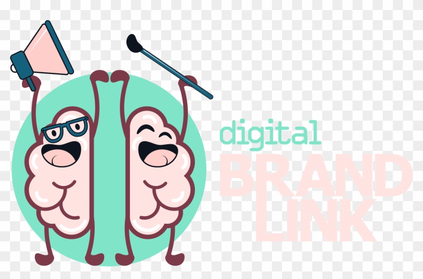 Digital Brandlink Logo Mint And Pink - Illustration Clipart