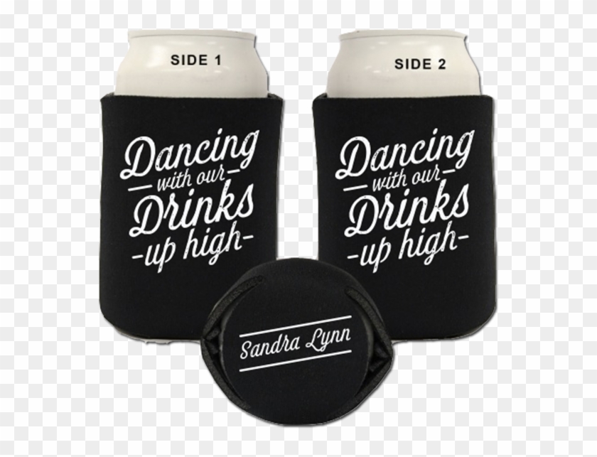 Black Drinks Up High Koozie - Calligraphy Clipart #5050820