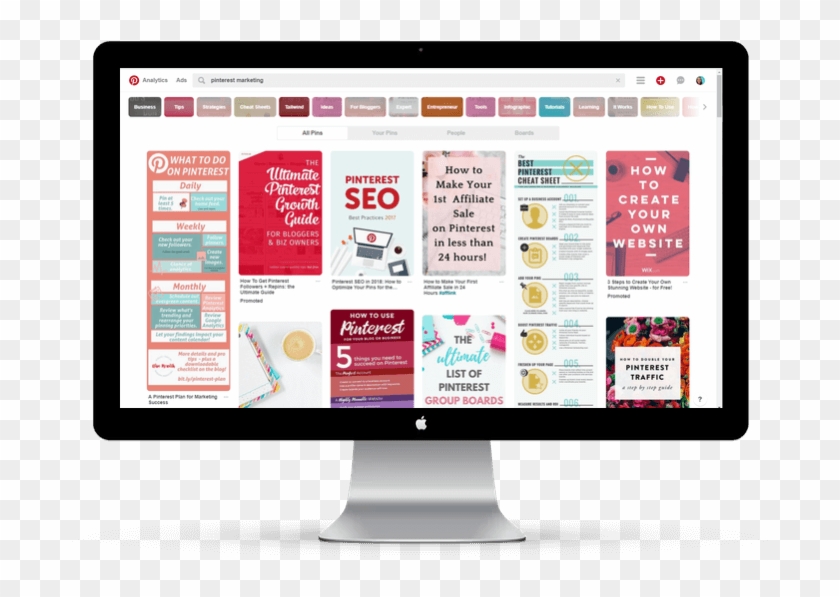 Pinterest Is The Only Platform You Need To Flood Your - Computer Monitor Clipart
