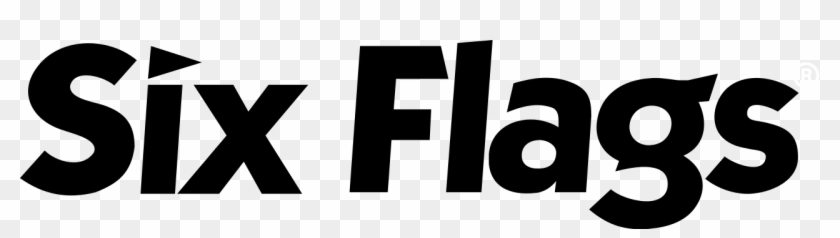 Six Flags Wordmark Bw - Six Flags Logo Png Clipart #5051316