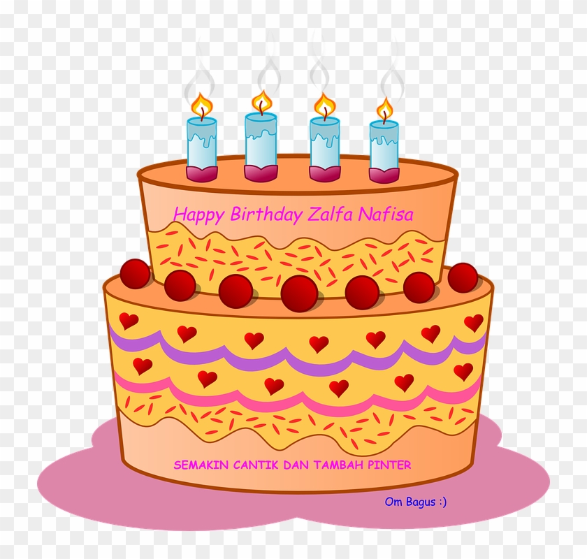 Birthday Cake Celebration Party Food Sweet Candle - Birthday Cake Clip Art - Png Download #5052921