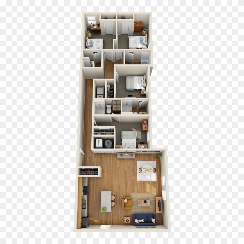 1 Bedroom Apartments Near Me - Floor Plan Clipart #5053046