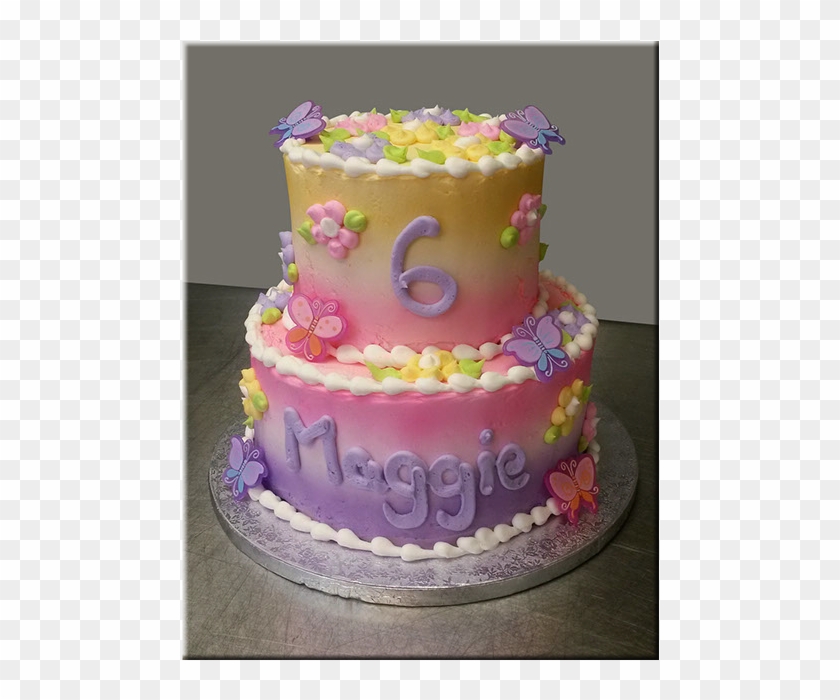 Shown Here Is A Two Tiered Birthday Cake Frosted In - Birthday Cake Clipart #5053205