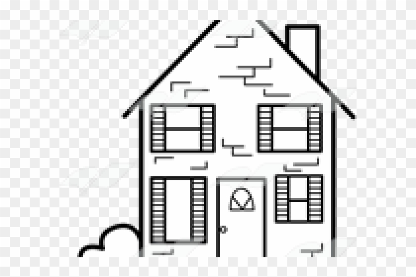 White House Clipart Brick House - Line Art - Png Download #5053321