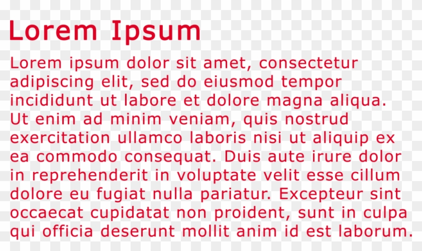 Red Color Text Lorem Ipsum Image Png Transparent - Text In Red Color Clipart #5054166