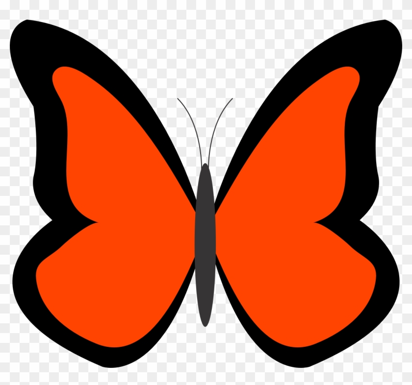 Orange Color Clipart - Blue Butterfly Clipart - Png Download #5054594