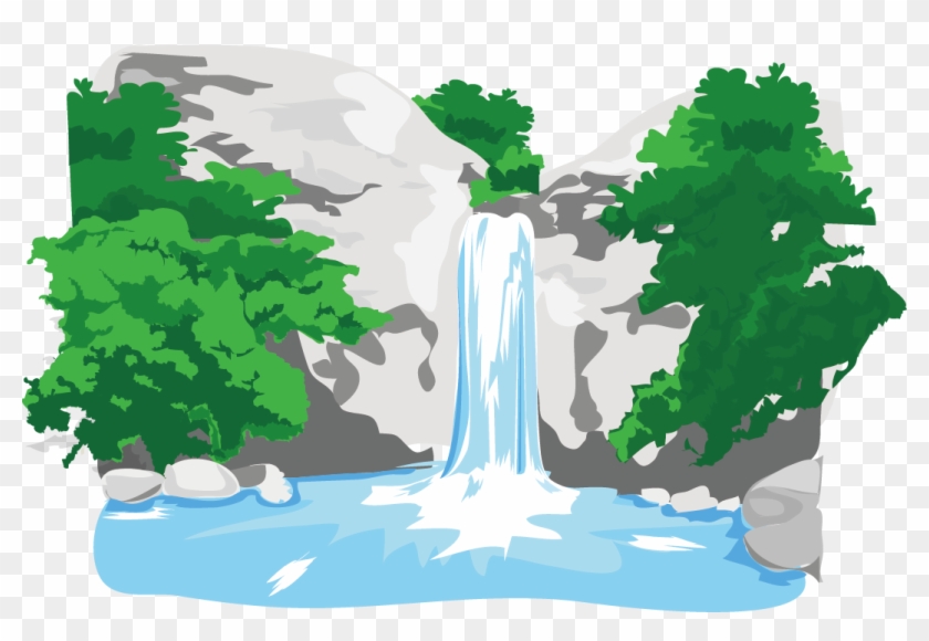 River Waterfall - Clipart Waterfall Png Transparent Png #5054597
