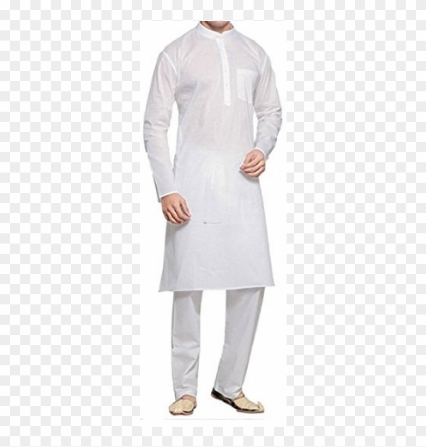 Plain White Cotton Kurta For Men Clipart #5057313
