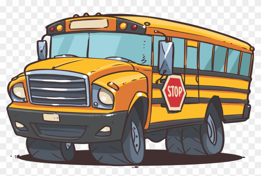 Semi Truck With Liftgate Race Car Go Carts Skidder - Racing School Bus Cartoon Clipart #5058735