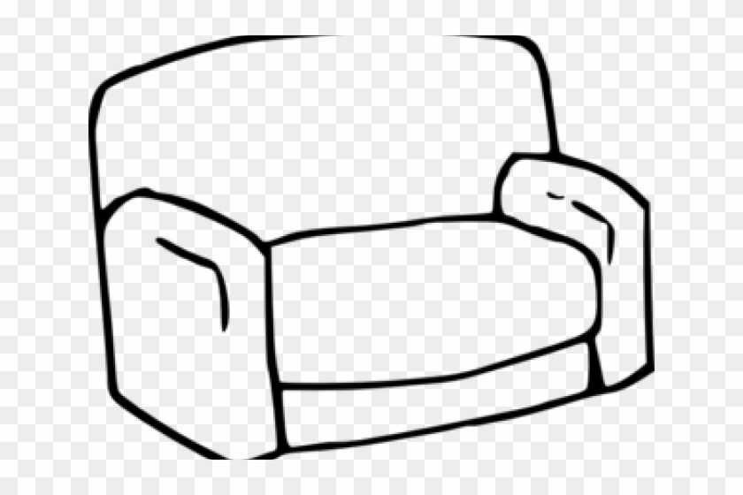 Drawn Sofa Cartoon - Easy Drawings Of Furniture Clipart #5059088