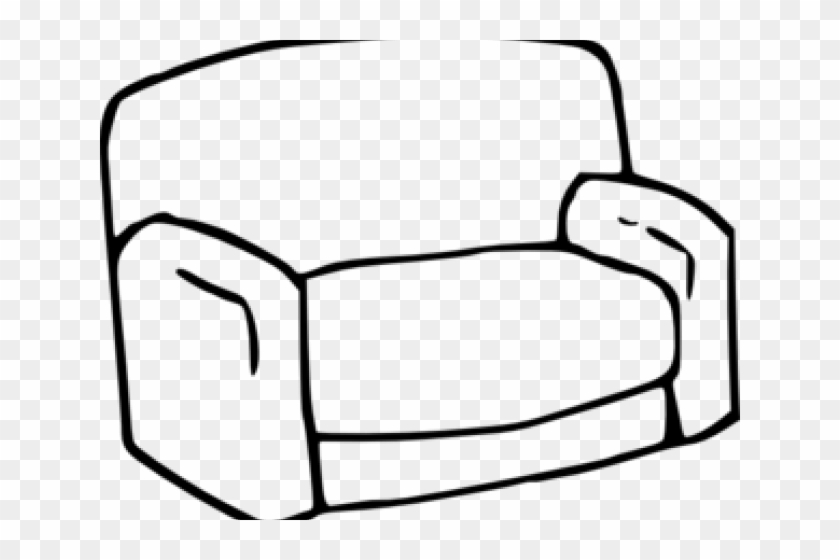 Drawn Sofa Cartoon - Easy Drawings Of Furniture Clipart