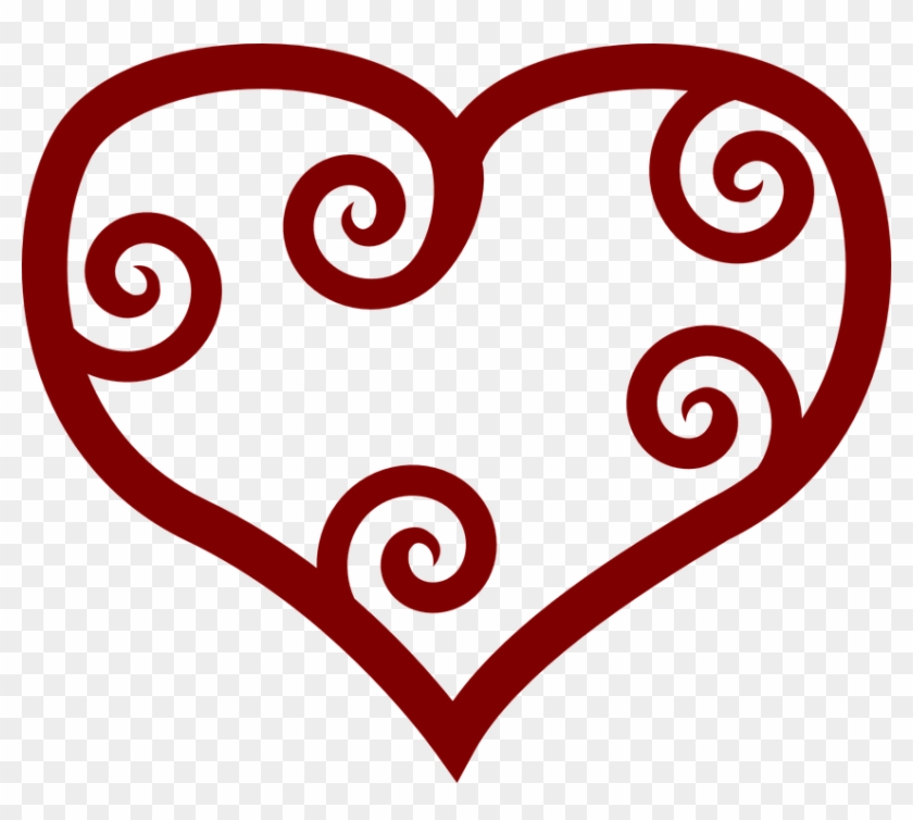 Heart Shapes Love Symbol Sign Maroon Red - Valentine Clip Art - Png Download #5059226