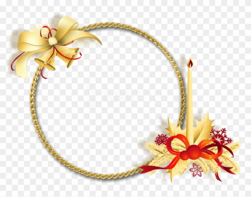 Free Png Round Transparent Green Png Gold Photo Frame - Beautiful Thoughts On Christmas Clipart