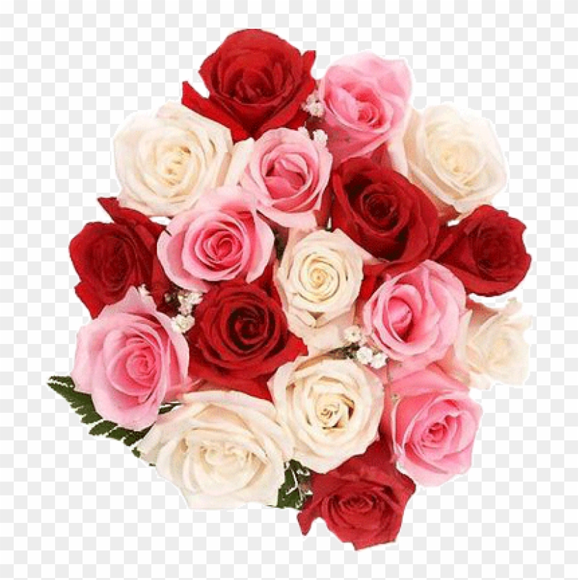Go To Image - Red White And Pink Rose Bouquet Clipart