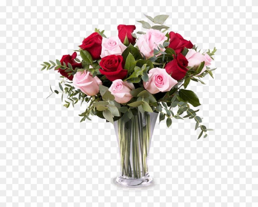12 Red And Pink Roses - Blommor Alla Hjärtans Dag Clipart #5062274