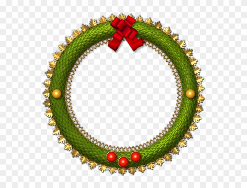 96832-winter Wreath Portrait Frame - Circle Clipart