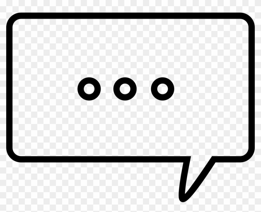 Rectangular Speech Bubble With Three Dots Inside Outlined - Speech Bubbles With Dots Clipart #5062998