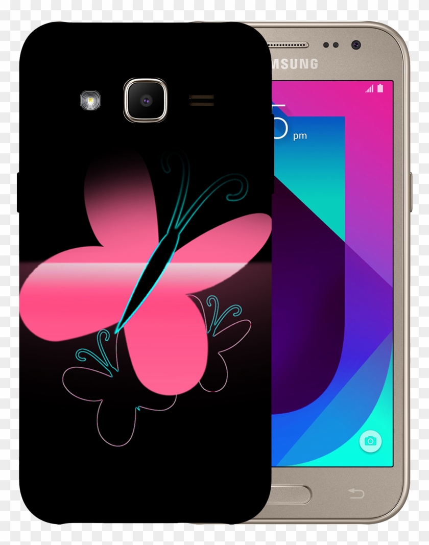 Pink Butterfly Printed Case Cover For Samsung J2 By - Iphone Clipart