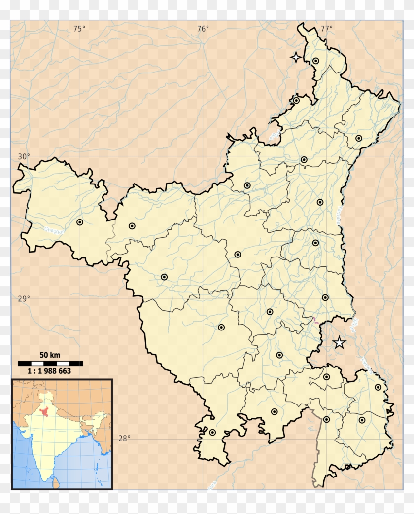 Location Map India Haryana - Kalka In India Map Clipart #5063746