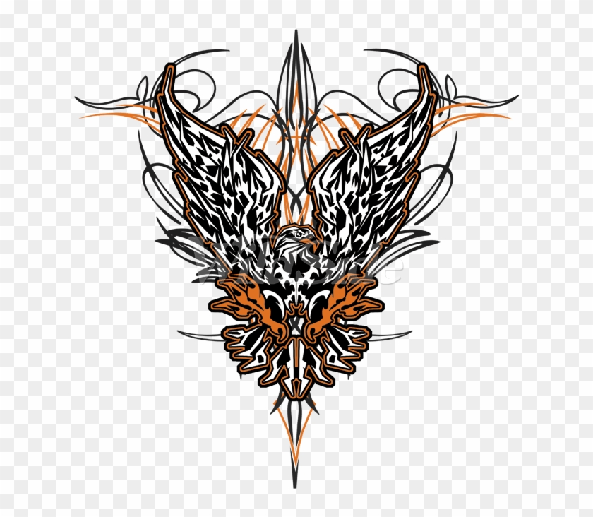 Tribal Eagle Pinstriping - Illustration Clipart