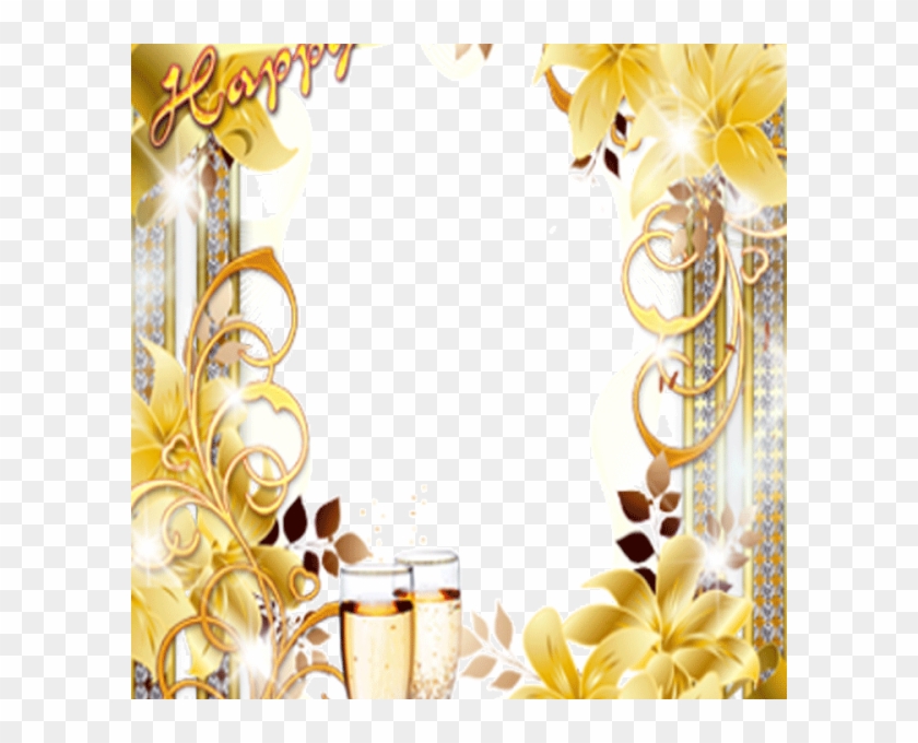 1 - Yellow Wedding Photo Frame Clipart #5063926