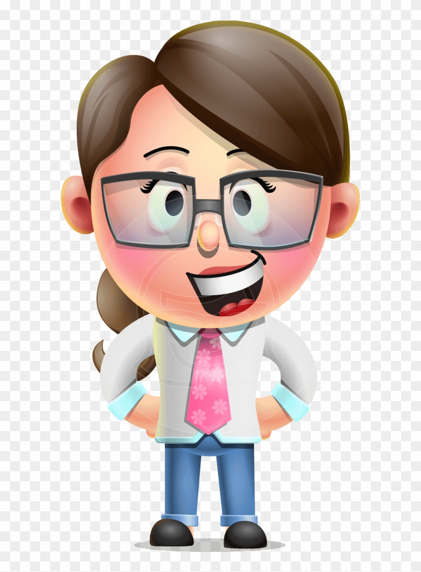 Cute Vector 3d Girl Character Design Aka Samantha Pinktie - Cartoon Clipart