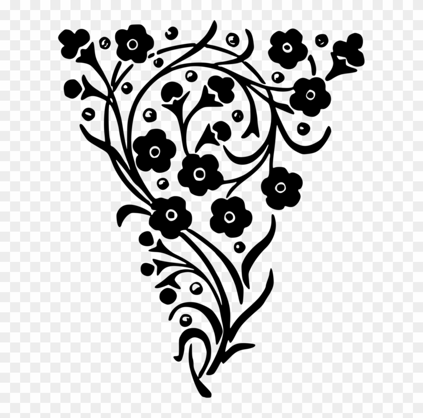 Floral Design Decorative Arts Flower Black And White - Floral Designs Clipart Black And White - Png Download