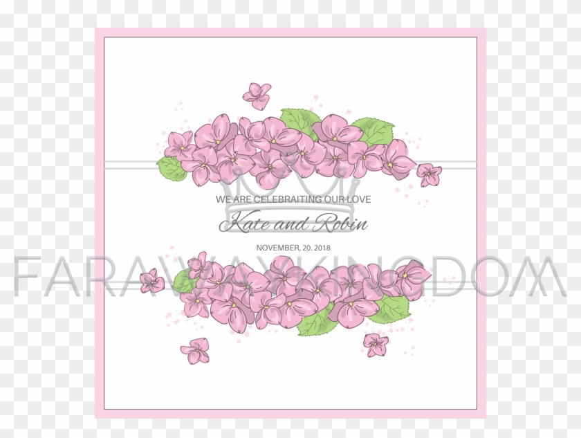 Wedding Floral Design Card Frame Vector Illustration - Moth Orchid Clipart