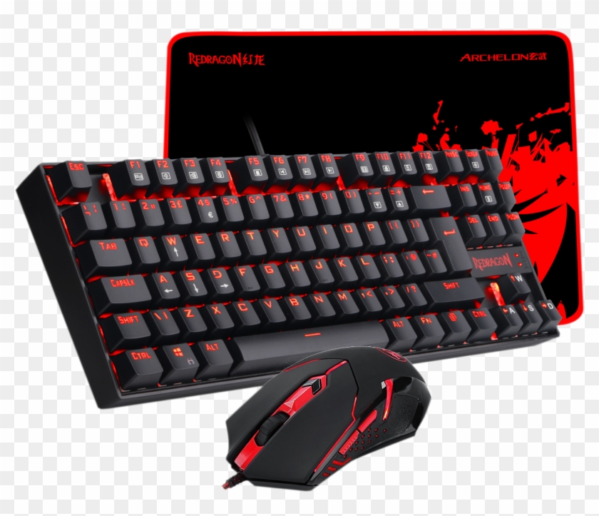 Redragon Gaming Keyboard And Mouse Plus Mouse Pad Combo - Redragon Gaming Keyboard And Mouse Clipart #5066240