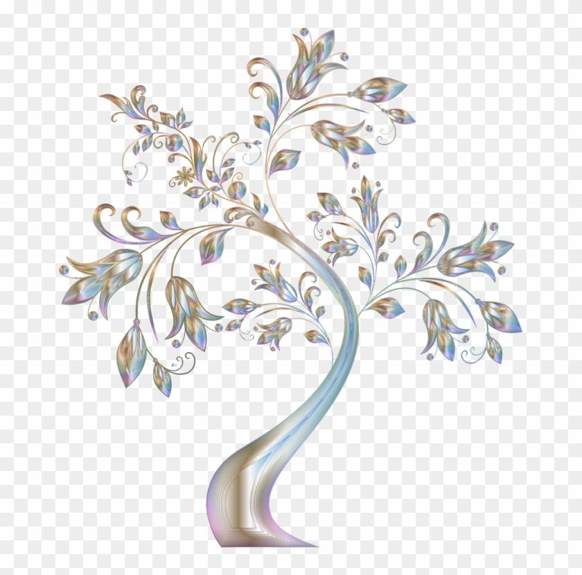 Floral Design Flower Sticker Wall Decal - Clear Background Flower Border Design Png Clipart