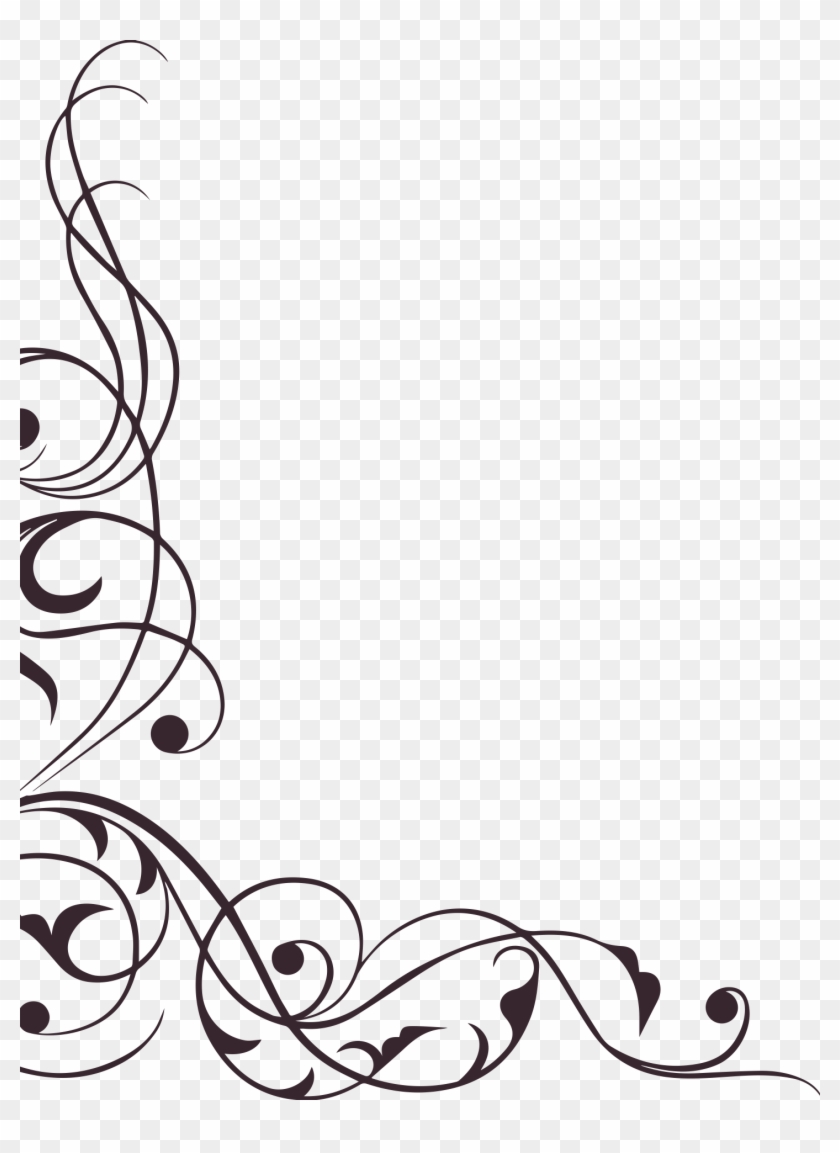 Floral Clipart Swirl - Elegant Border Vector Png Transparent Png #5066608