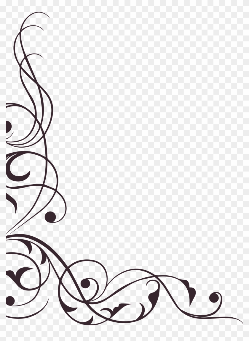 Floral Clipart Swirl - Elegant Border Vector Png Transparent Png