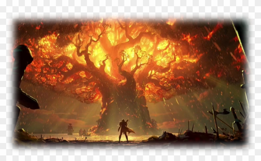 Sylvanas Burning World Tree , Png Download - Nomi Teldrassil Clipart