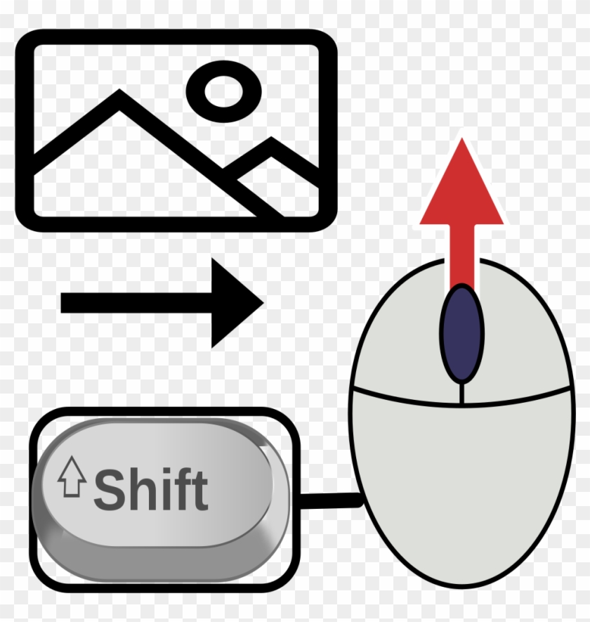 Computer Keyboard Mouse Shortcut To Shift Right - Circle Clipart #5067389