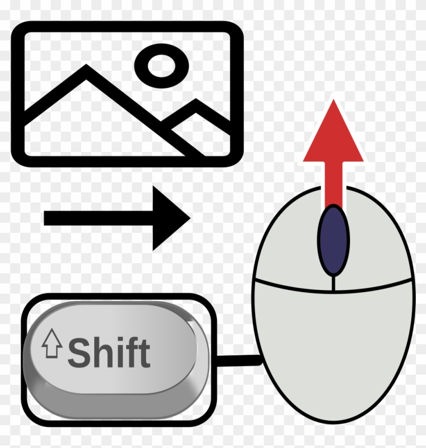 Computer Keyboard Mouse Shortcut To Shift Right - Circle Clipart