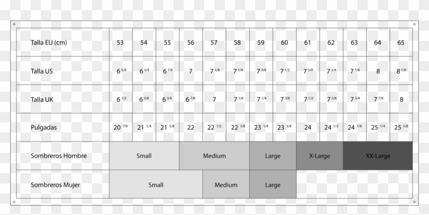 Table Hair Hats - Tabla Tallas De Sombreros Clipart #5067448