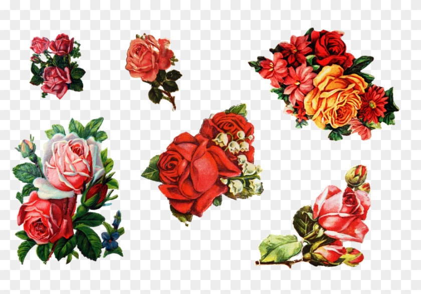 Roses Sticker Old Retro Decoration - Old Stickers Png Clipart