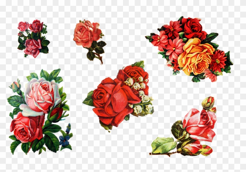 Roses Sticker Old Retro Decoration - Old Stickers Png Clipart #5067458