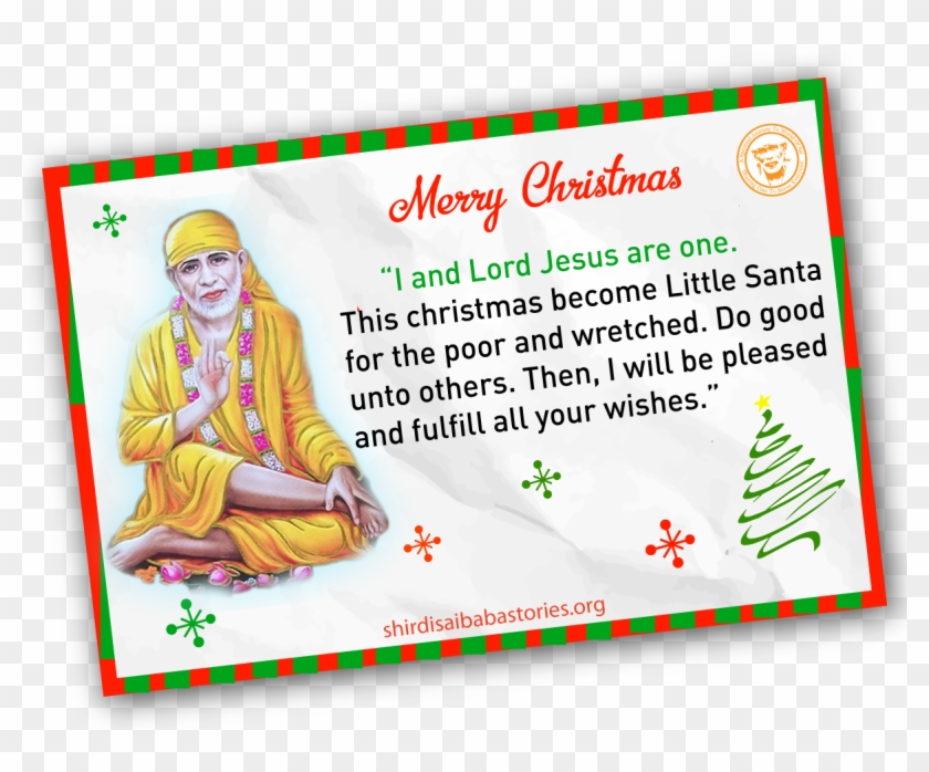 Shirdi Sai Baba Life Teachings Stories Nav Guruvar - Christmas Tree Vector Clipart