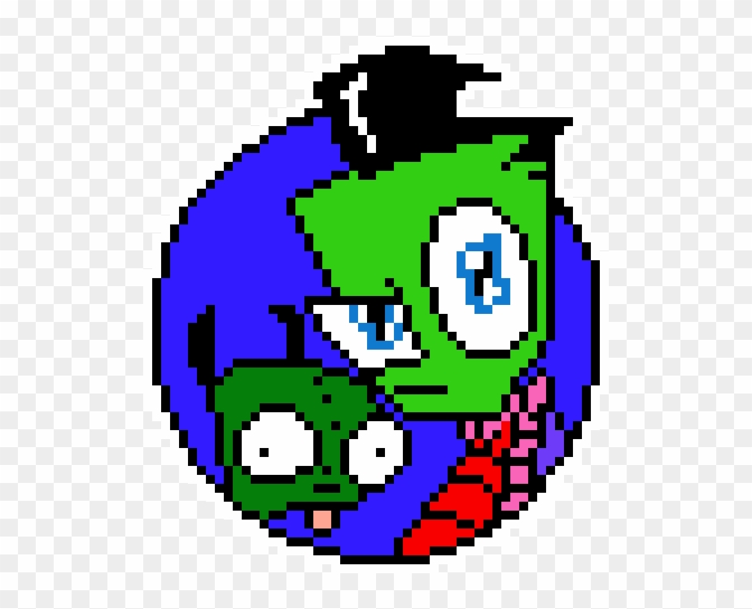 Zim And Gir - Invader Zim Cross Stitch Pattern Clipart