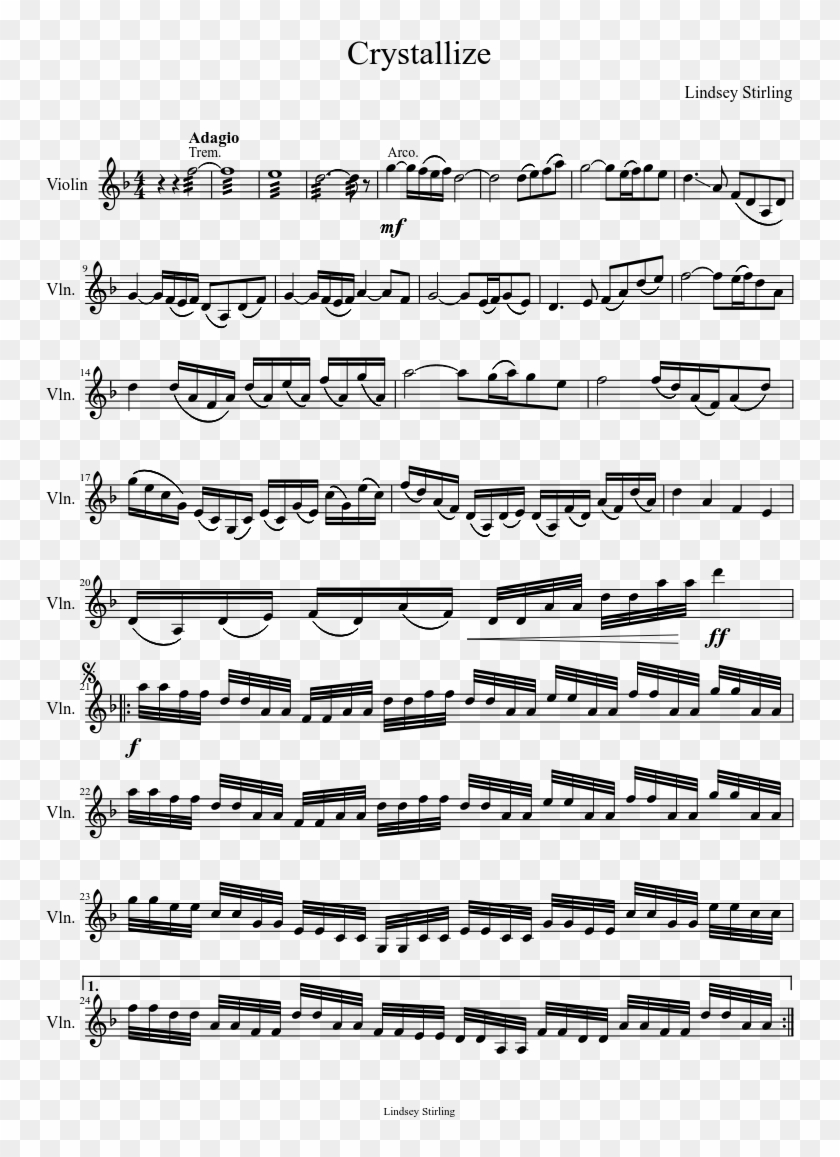 Lindsey Stirling - Crystallize Lindsey Stirling Partitura Clipart #5068463