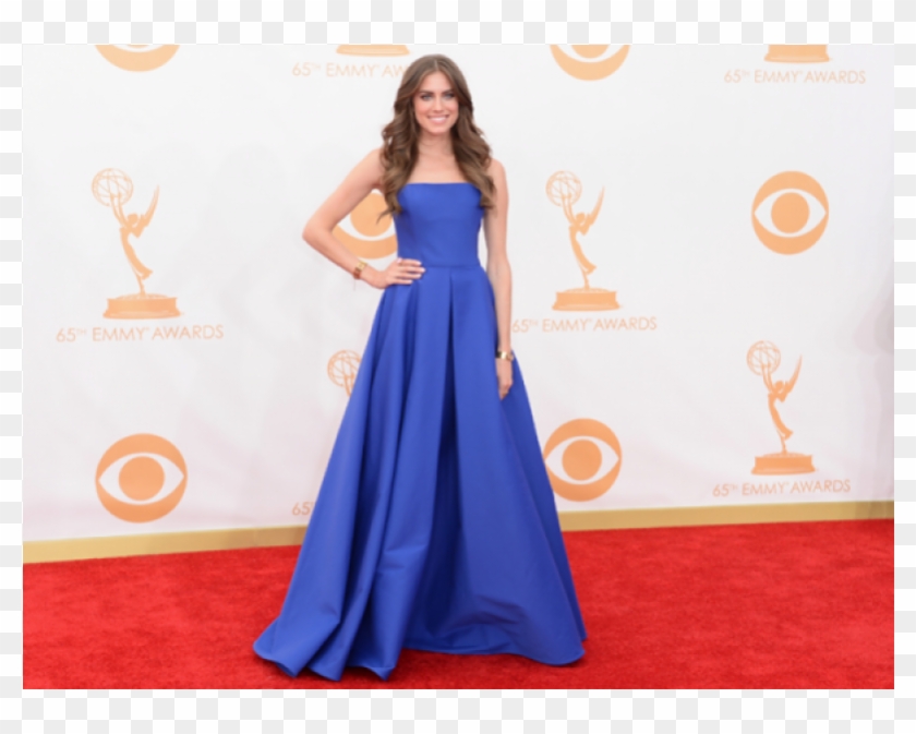 Allison Williams Royal Blue Strapless Prom Dress For Blue Dress