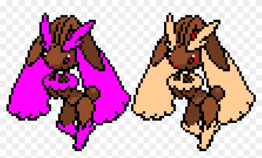 Shiny And Regular Lopunny - Shiny Lopunny Pixel Art Clipart