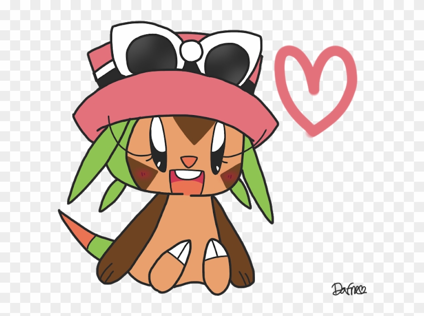 Chespin With Serena's Hat - Cartoon Clipart