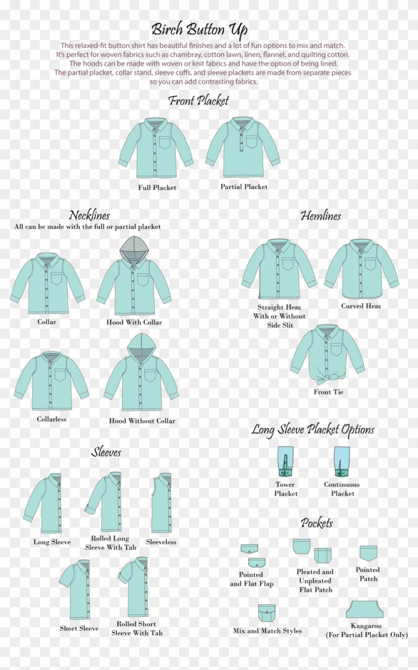 Sew A Little Seam Birch Button Up - Arch Clipart