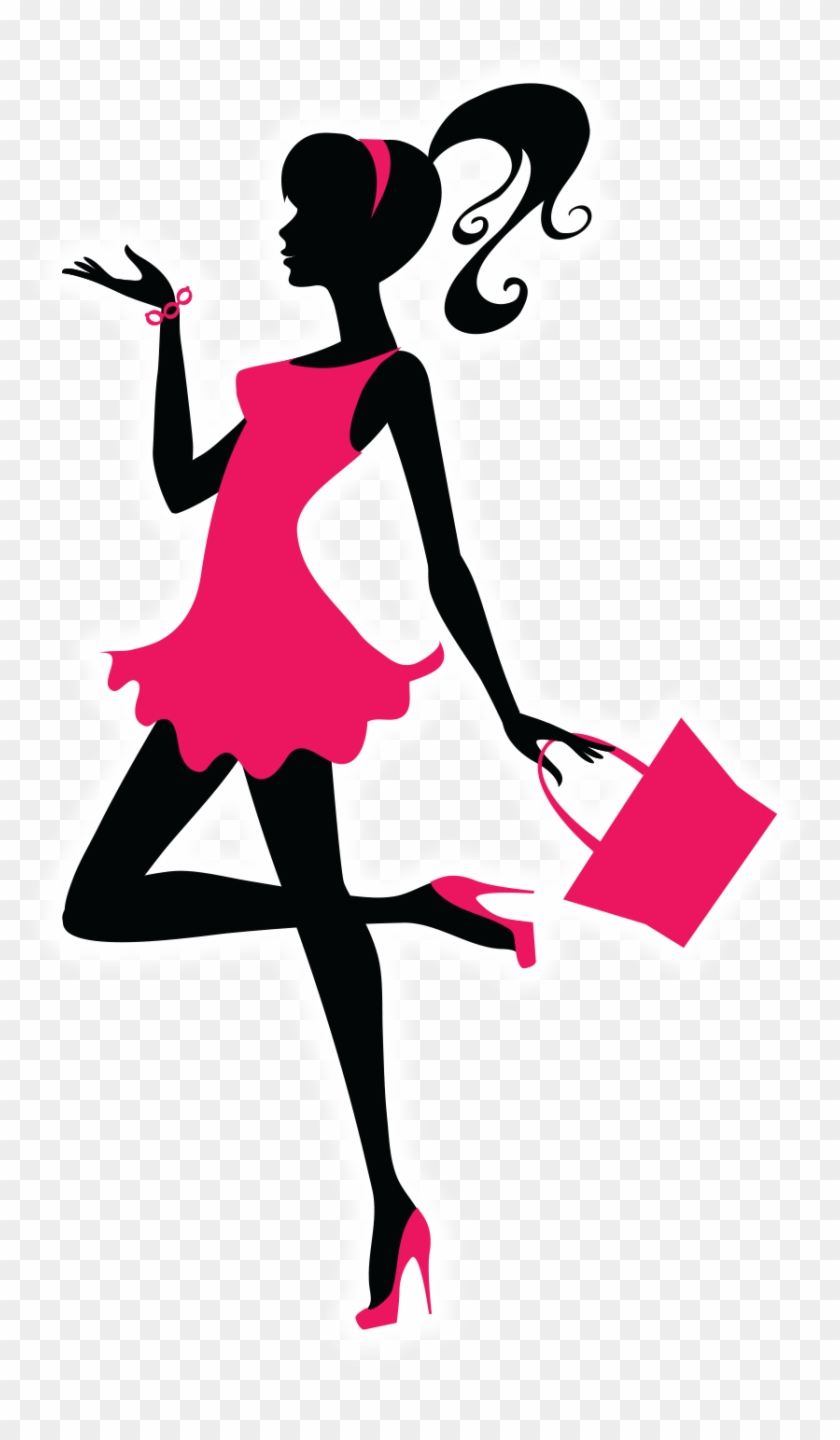 Woman Silhouette With Purse Clipart #5072135