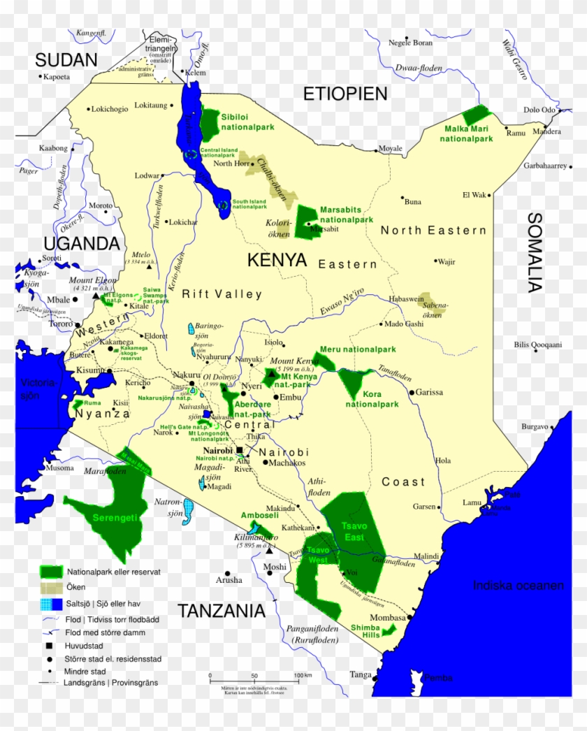 Nationalparker I Kenya - Mount Kenya National Park Map Clipart #5073711