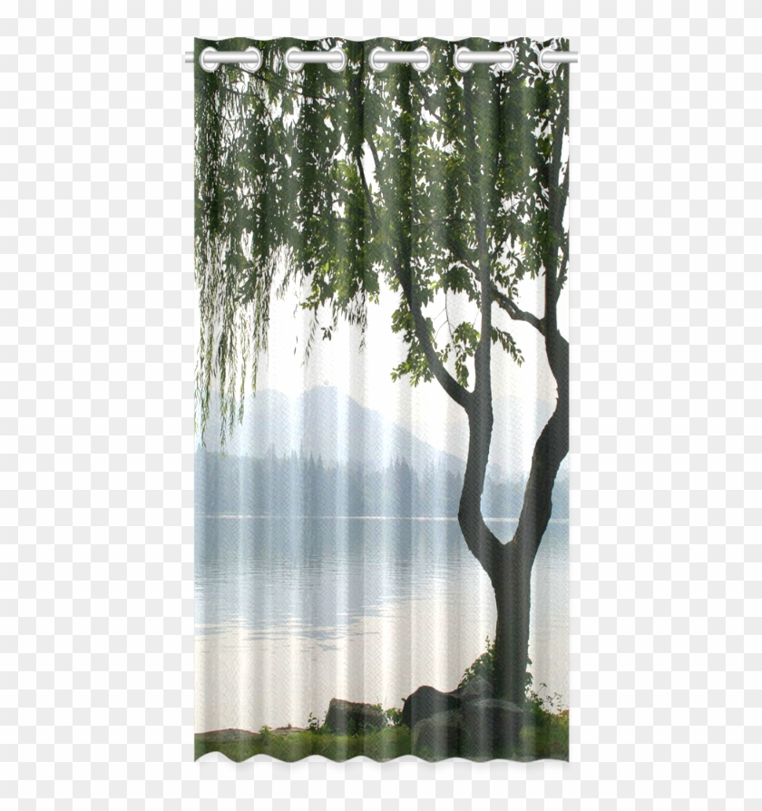 Weeping Willow Mountian View New Window Curtain 50" - Window Covering Clipart #5075270
